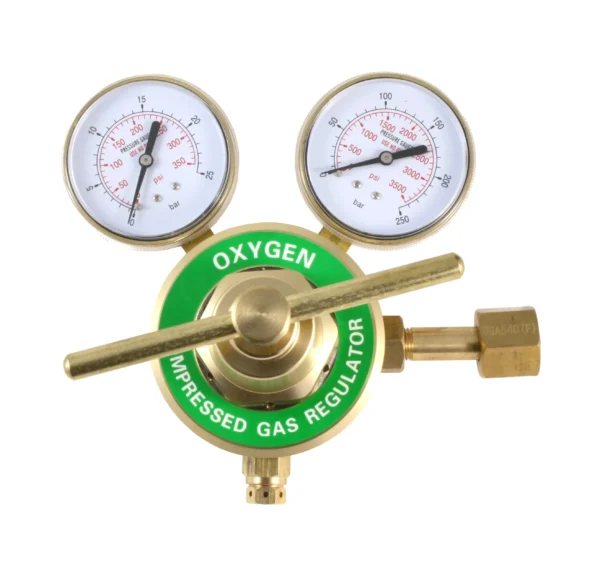 Regulador de Alto Flujo para Oxigeno - CGA540 - Salida: 1/2" NPT Hembra
